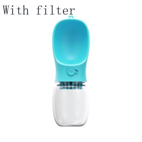 Pet Water Cup Outdoor Portable Water Bottle (color: Blue With filter, style: 350ML)