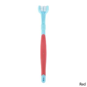 Three Sided Pet Toothbrush Three-Head Multi-angle Toothbrush Cleaning Dog Cat Brush Bad Breath Teeth Care Tool (color: B04)