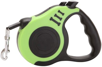 Dog Leash Retractable for Small Medium Dog up to 33lbs Nylon Tape/Ribbon Anti-Slip Handle One-Handed Brake Pause Lock (color: Green)