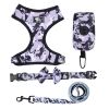 4Pcs Set Reflective No Pull Dog & Cat Harness Collar Leash With Dog Poop Bag For Small Medium Dog