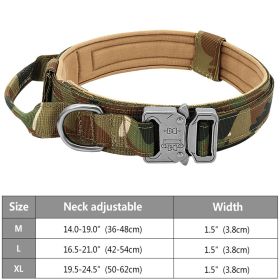 Tactical Pet Collar; Dog Collar With Handle; Military Heavy Duty Dog Collars For Medium Large Dogs (color: Military Blue, Size: L)