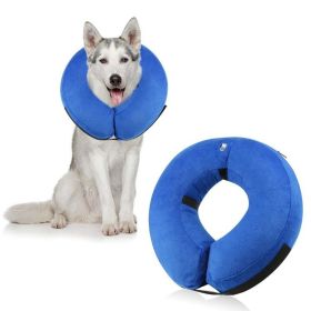 Soft Dog Cone Collar for After Surgery - Inflatable Dog Neck Donut Collar - Elizabethan Collar for Dogs Recovery (Size: L, colour: CQLQ04 Red and Black Velcro)
