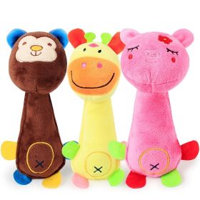 Pet Plush Toy For Dog & Cat; Funny Cartoon Plush Toys For Indoor Dogs; Interactive Dog Chew Toy (color: Pink)