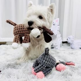 Dog Squeaks Toys; Plush Chewing Toys; Puppy Chewing Toys; Cute Animal Shaped Toys For Dogs (color: Brown Dog)