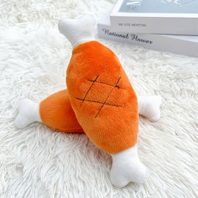 Double-bone Chicken Leg Plush Toy Vocal Connotation BB Pet Dog Cat Toy Supplies.dog chew toy (color: Carrot Toy)