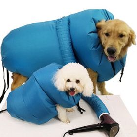 Dog Drying Coat; Pet Drying Bag Use With Dog Blower Grooming Dryer; Protable Fast Easy Blower (Size: m)