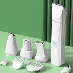 Dog Clipper Dog Grooming Kit With 4 Cutter Head & 4 Guide Combs; Dog Nail Grinder Dog Nail Trimmers (color: White)
