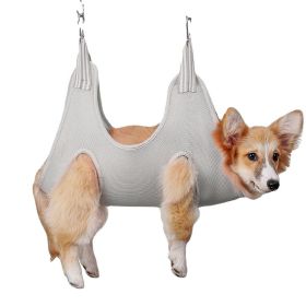 Pet Dog Grooming Hammock Harness For Dog Hammock Restraint Bag Grey (Size: m)