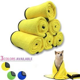 Quick-drying Pet Dog Towels; Soft Fiber Towels Water-absorbent Bath Towel Cleaning Pet Towel (color: Yellow, Size: 100*50cm/39.4*19.7in)