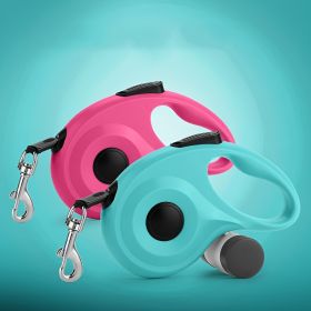 Pet Leash For Dog & Cat; Retractable Dog Leash For Outdoor Walking Travel With Dog Poop Bag (color: Lake Blue, Size: one-size)