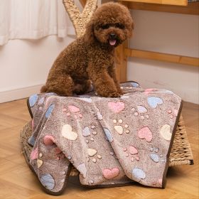 Prt Soft Brown Heart Claw Print Pet Rug For Dog. S 23in*16in M 30in*20in L 41in*30in (color: Brown - Polyester, Size: m)