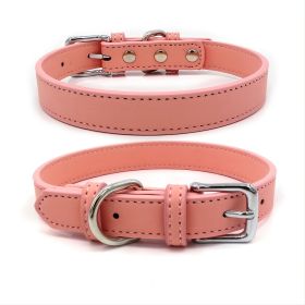 New Soft Puppy Collar For Dog And Cat; Leather Pet Collar Necklace For Small Medium Dog; adjustable dog collar (color: Red, Size: S)