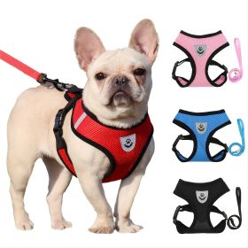 Reflective Pet Harness And Leash Set For Dog & Cat; Adjustable No Pull Dog Harness With Soft Mesh (color: Black, Size: S)