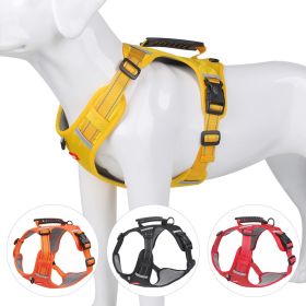No Pull Pet Harness For Dog & Cat; Adjustable Soft Padded Large Dog Harness With Easy Control Handle (color: Orange, Size: L)