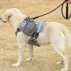 Universal Outdoor Dog Harness With Pet Leash And Snap Shackle Hitched Loop For Dogs (color: Black, Size: L)