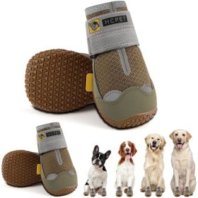 Dog Boots Breathable Dog Shoes for Small Medium Large Dogs; Waterproof Anti-Slip Puppy Booties Paw Protector for Hot Pavement Winter Snow Hiking with (color: Blue, Size: #7 (width 2.55 inch) for 63-78 lbs)