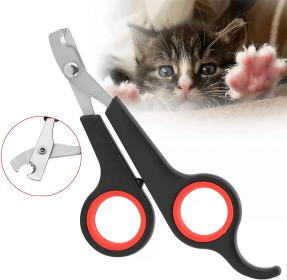 2 pcs pet Nail Clipper for All Small Animals; Dogs; Cats etc. dog Nail Clipper (color: Pink+black, No: 2pcs)