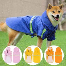 Pet raincoat for large and small dog; PU waterproof big dog raincoat; outdoor reflective dog raincoat (Size: 2XL, colour: Yellow)