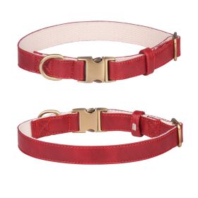 Leather dog collar; Leather Dog Collar Soft Padded Breathable Adjustable Tactical Pet Collar with Durable Metal Buckle for Small Medium Large Dogs (Size: L code, colour: Leather)