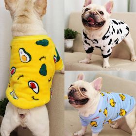 Autumn/Winter warm dog coat Small; medium dog; Flannel warm dog clothing pet supplies; dog clothing (Size: 2XL, colour: Black and white cow bottle (Fadou type))