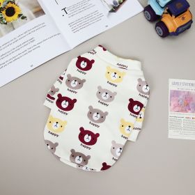 Pet clothes Dog clothes Autumn and winter new pet clothes Two leg sweater 22 Happy bear bottoming shirt (Size: m, colour: 22 Happy Bear Undercoat - Red)