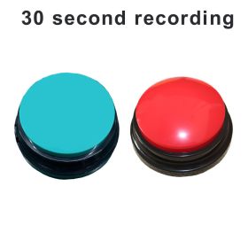 2Pcs Recordable Talking Button Pet Child Interactive Toy Voice Recording Sound Buttons Answer Buttons Pet Training Tool Dog Toys (color: red - lake blue, Ships From: CN)
