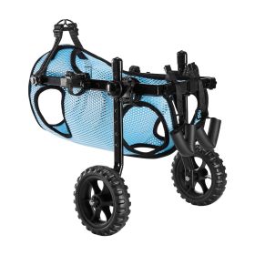 Dog Wheelchair for Back Legs, Adjustable 2 Wheels Pet Wheelchair, Lightweight Dog Cart with Shock-Absorbing Wheels (Size: m)