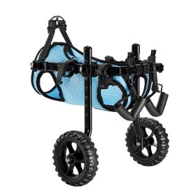 Dog Wheelchair for Back Legs, Adjustable 2 Wheels Pet Wheelchair, Lightweight Dog Cart with Shock-Absorbing Wheels (Size: S)