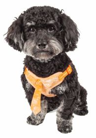 Pet Life 'Bonatied' Mesh Reversible And Breathable Adjustable Dog Harness W/ Designer Neck Tie (color: Orange, Size: X-Small)