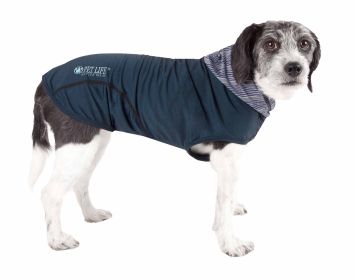 Pet Life Active 'Pull-Rover' Premium 4-Way Stretch Two-Toned Performance Sleeveless Dog T-Shirt Tank Top Hoodie (color: Teal, Size: Medium)