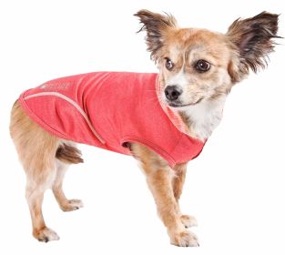 Pet Life Active 'Pull-Rover' Premium 4-Way Stretch Two-Toned Performance Sleeveless Dog T-Shirt Tank Top Hoodie (color: Red, Size: X-Large)