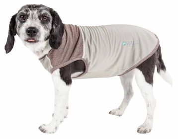 Pet Life Active 'Aero-Pawlse' Heathered Quick-Dry And 4-Way Stretch-Performance Dog Tank Top T-Shirt (color: Brown, Size: Medium)
