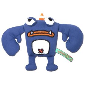 Touchdog Cartoon Crabby Tooth Monster Plush Dog Toy (color: Blue)