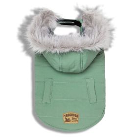Touchdog 'Eskimo-Swag' Duck-Down Parka Dog Coat (color: Mint Green, Size: Large)