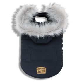 Touchdog 'Eskimo-Swag' Duck-Down Parka Dog Coat (color: Navy, Size: X-Large)