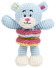 Pet Life 'Hugga-Bear' Plush Squeaking and Rubber Teething Newborn Puppy Dog Toy (color: Light Blue)