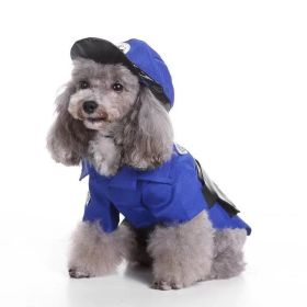 Pet Life 'Pawlice Pawtrol' Police Pet Dog Costume Uniform (color: Blue, Size: X-Large)