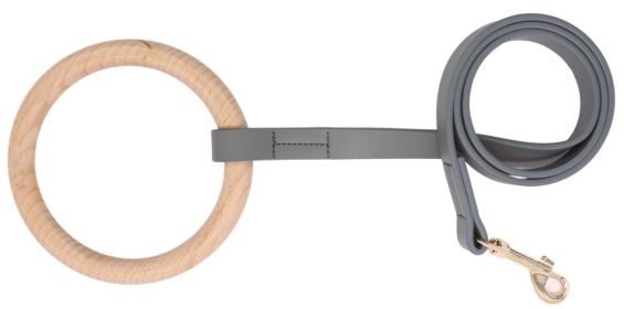 Pet Life 'Ever-Craft' Boutique Series Beechwood and Leather Designer Dog Leash (color: Grey)