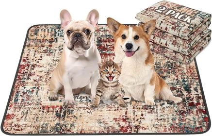 Qeils Washable Pee Pads for Dogs, 2 Pack Reusable Puppy Pads 18"x24" Super Absorbent Leakproof Dog Training Pads, Non-Slip Potty Pads for Floor, Crate (Size: 36"*41"(Pack of 2), Material Typ: Tie Dye Red-PolyesterTPU)