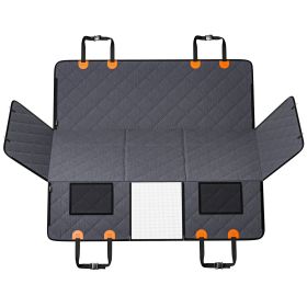 Back Seat Extender, Dog Car Seat Cover for Back Seat Bed with Mesh Window and Storage Pocket (Compatible with: Truck, Model: Full Cover Mat Type & 57.4" x 30.3")