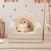 Shell-Shaped Convertible Dog Bed Sofa (22.8"x18.8"x15.7"): 2-in-1 Pet Bed & Couch With Machine-Washable Cover