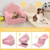 Shell-Shaped Convertible Dog Bed Sofa (22.8"x18.8"x15.7"): 2-in-1 Pet Bed & Couch With Machine-Washable Cover
