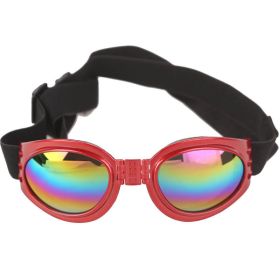 Pet Sunglasses For Dods; Foldable Dog Glasses For Outdoor; Pet Accessories (color: Red, Size: one-size)