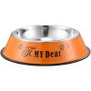 Stainless steel dog bowl; color anti-skid dog bowl;