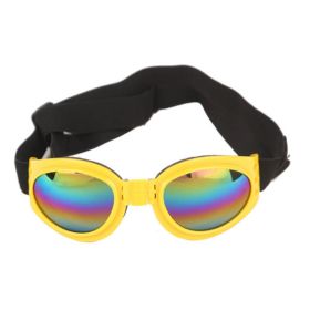 Pet Sunglasses For Dods; Foldable Dog Glasses For Outdoor; Pet Accessories (color: Yellow, Size: one-size)