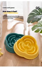 Pet Slow Feeding Bowl Dog Bowl Anti-choke Anti-skid (Option:: Conventional-01 Style Yellow)