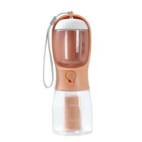 Dog Water Cup Drinking Food Garbage Bag Three-in-one Portable Small Multi-functional Pet Cups Pets Supplies (Option:: 300ml Garbage Bag-Orange Pink)