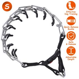 Adjustable Dog Choke Collar Training Chain Dog Necklace with Buckle for Small Medium Large Dogs (Option:: S)