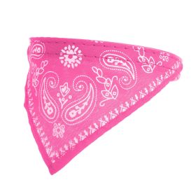 Adjustable Bandana Leather Pet Collar Triangle Scarf (Option:: Pink_S)