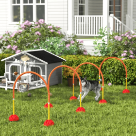 4 Piece Dog Agility Course Backyard Set , Carry Bag (yellow: Orange)